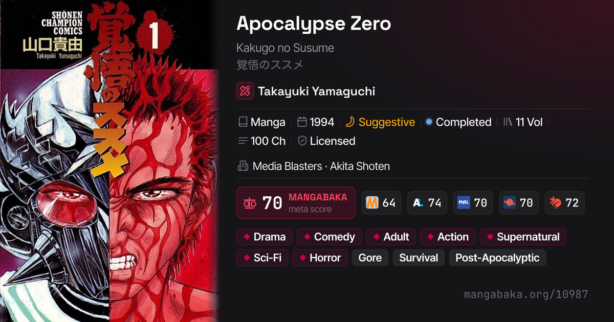 Apocalypse Zero (Kakugo no Susume) | Manga | MangaBaka