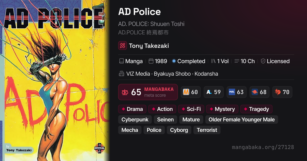 AD Police (AD. POLICE: Shuuen Toshi) | Manga | MangaBaka