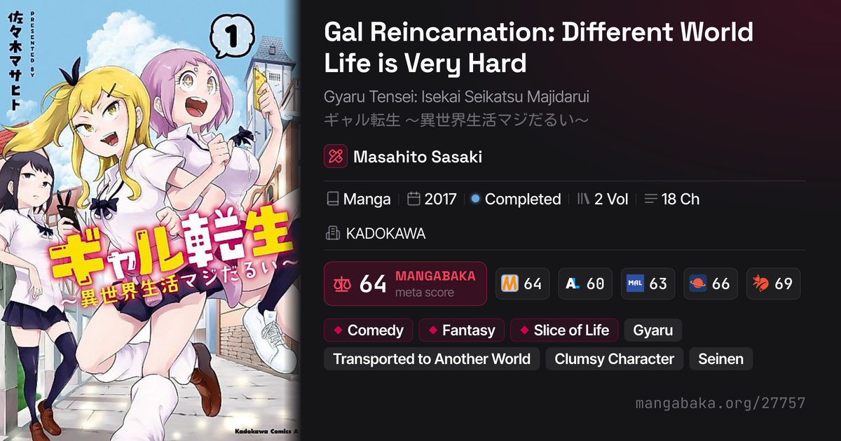 Gal Reincarnation: Different World Life is Very Hard | MangaBaka