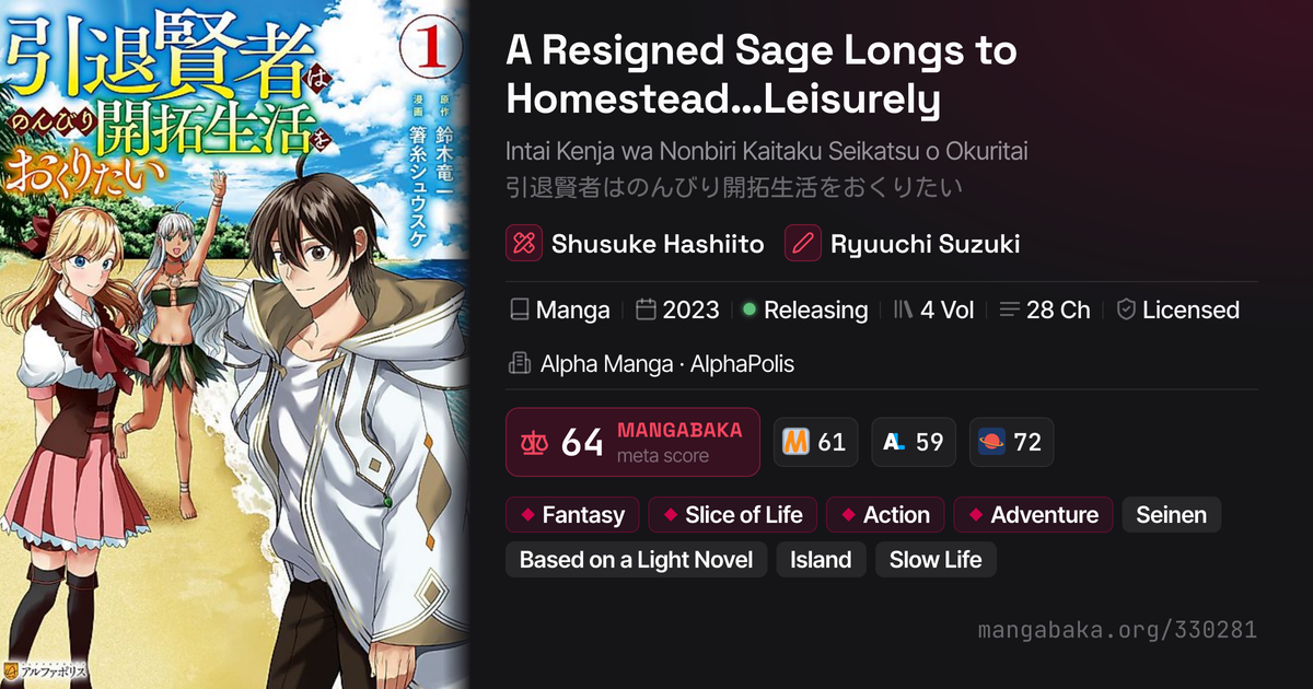 A Resigned Sage Longs to Homestead…Leisurely | Manga | MangaBaka