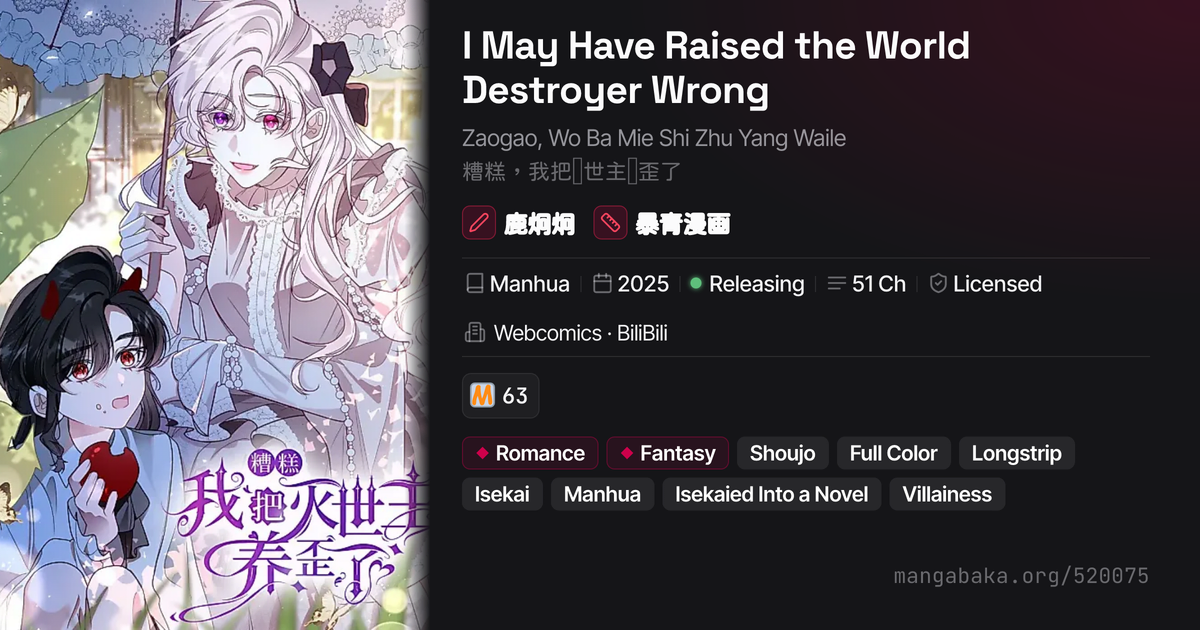 I May Have Raised the World Destroyer Wrong | Manhua | MangaBaka