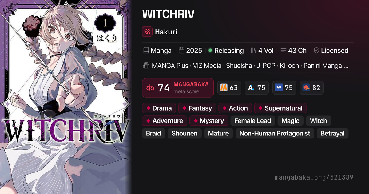 WITCHRIV | Action Adventure Manga by Hakuri | MangaBaka