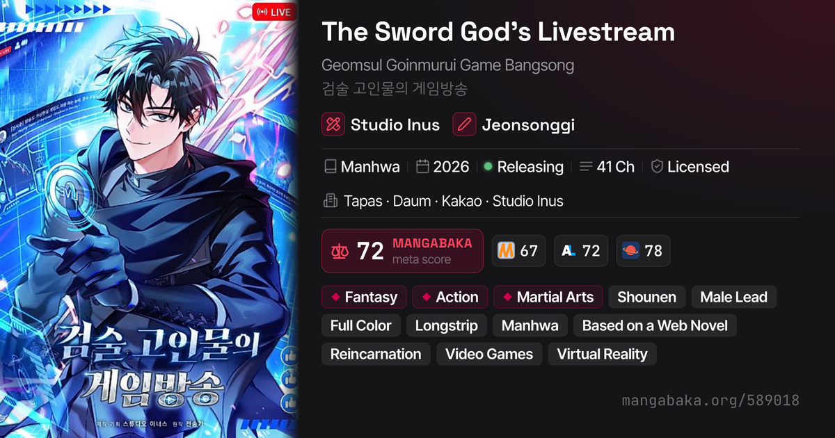 The Sword God's Livestream | Manhwa by Studio Inus | MangaBaka