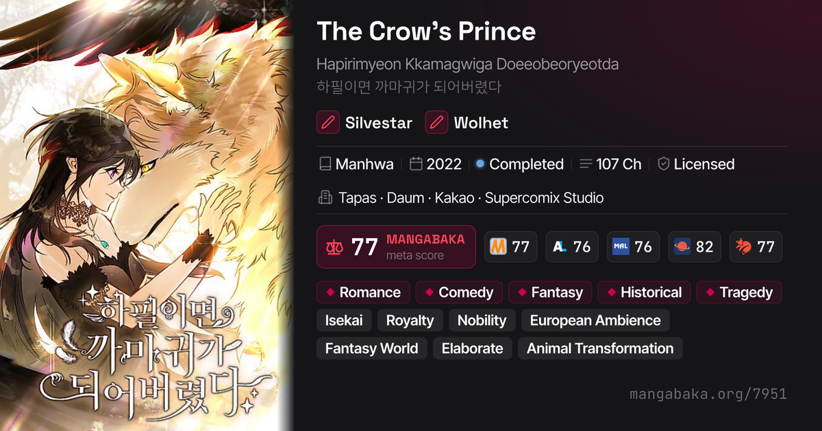 The Crow's Prince | Manhwa by Wolhet | MangaBaka