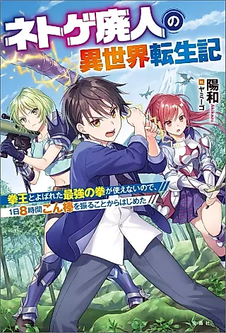 Cover image for the novel called Net Game Haijin no Isekai Tenseiki: Kobushiou to Yobareta Saikyou no Kobushi ga Tsukaenai node, 1-nichi 8-jikan Konbou wo Furu Koto kara Hajimeta