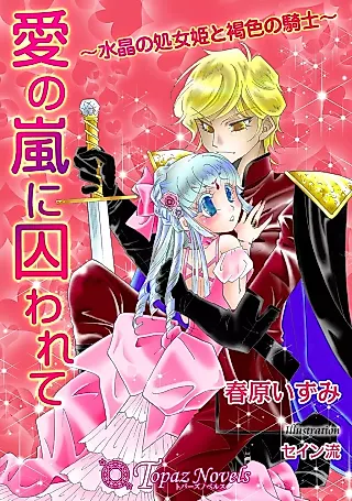 Cover image for the novel called Ai no Arashi ni Torawarete: Suishou no Shojo-hime to Kasshoku no Kishi
