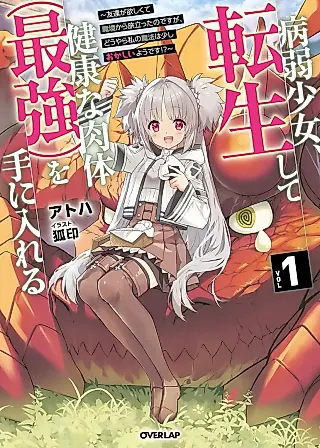 Cover image for the novel called Byoujaku Shoujo, Tenseishite Kenkou na Nikutai (Saikyou) wo Te ni Ireru: Tomodachi ga Hoshikute Makyou kara Tabidatta no desu ga, Douyara Watashi no Mahou wa Sukoshi Okashii you desu!?