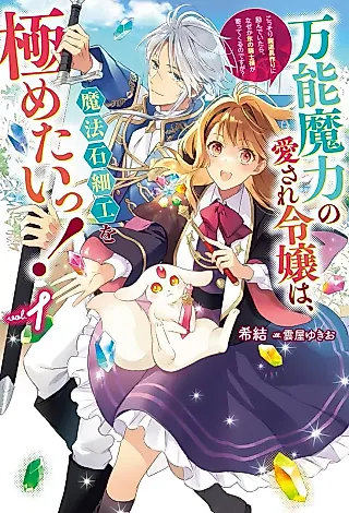 Cover image for the novel called Bannou Maryoku no Aisare Reijou wa, Mahou Sekizaiku wo Kiwametai! Kossori Madougu Zukuri ni Hagen de Itara, Naze ka Kouri no Kishi-sama ga Yottekuru no desu ga?