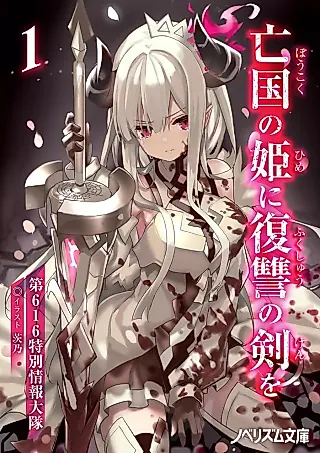Cover image for the novel called Boukoku no Hime ni Fukushuu no Ken wo