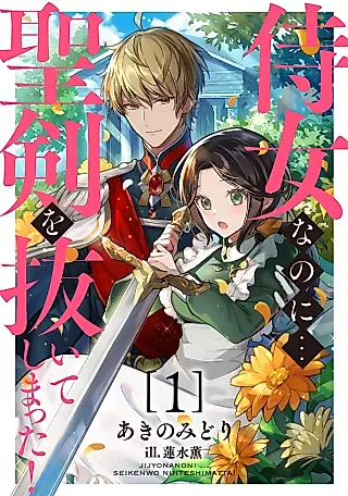 Cover image for the novel called I'm a Maid, but I've Pulled Out the Holy Sword?!
