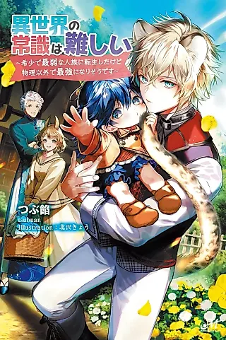 Cover image for the novel called Isekai no Joushiki wa Muzukashii: Kishou de Saijaku na Hitozoku ni Tensei Shita kedo Butsuri Igai de Saikyou ni Nari Sou desu