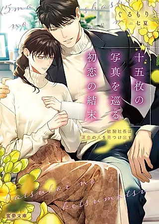 Cover image for the novel called Juugomai no Shashin wo Meguru Hatsukoi no Ketsumatsu Binwan Shachou wa Unmei no Hito wo Mitsuke Dasu