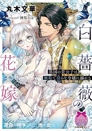 Cover image for the novel called Shiro Bara no Hanayome: Ikoku no Kikoushi wa Muku de Midara na Reijou ni Oboreru