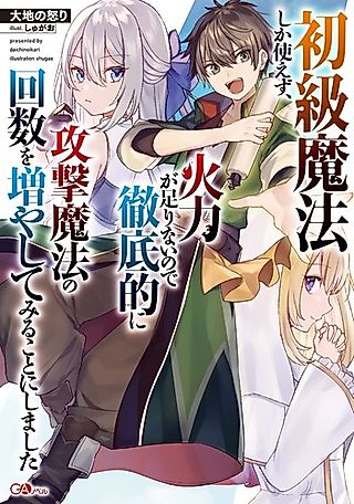 Cover image for the novel called Shokyuu Mahou shika Tsukaezu, Karyoku ga Tarinai no de Tetteiteki ni Kougeki Mahou no Kaisuu wo Fuyashite Miru Koto ni Shimashita