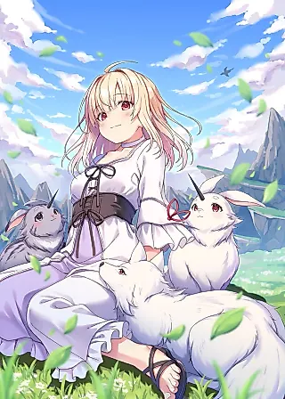 Cover image for the novel called Tsuno Usagi nano desu yo! Saijaku Mamono kara Shinjuu Mezashite Ikinuku no desu!