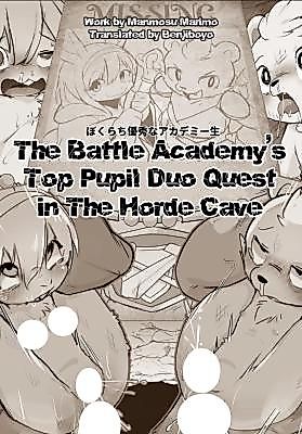 Cover image for the manga called The Battle Academy's Top Pupil Duo Quest in the Horde Cave