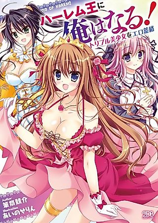 Cover image for the novel called Harem Ou ni Ore wa Naru! Triple Bishoujo wo Ero Rouraku
