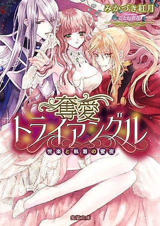 Cover image for the novel called Datsuai Triangle: Etsuraku to Shuuchaku no Mitsuya
