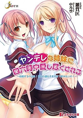 Cover image for the novel called Yandere na Shimai ni Shirokujichuu Aishi Tsukusareru: Ninshin Suru no wa Watashi! Anata no Idenshi wo Shikyuu de Hagukumitaino!
