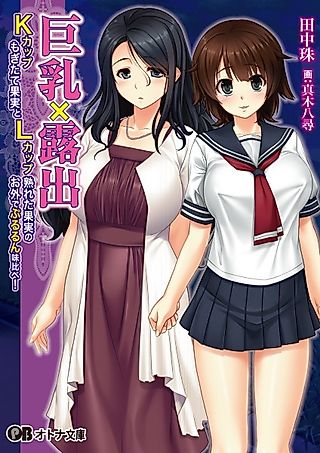 Cover image for the novel called Kyonyuu x Roshutsu: K-Cup Mogitate Kajitsu to L-Cup Ureta Kajitsu no Osoto de Pururun Ajikurabe!