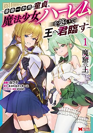 Cover image for the manga called The King of the Monster Cave: A Male Virgin with One Month Left to Live, Builds a Magical Girl Harem and Reigns as King