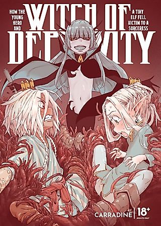 Cover image for the manga called Witch of Depravity: How the young Hero and a tiny Elf fell victim to a Sorceress