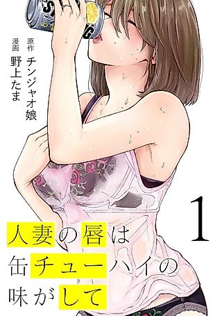 Cover image for the manga called Hitozuma no Kuchibiru wa Kan Chūhai no Aji ga Shite