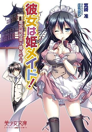 Cover image for the novel called Kanojo wa Hi-Maid!: Ryuuguujou Himena to Kurasou