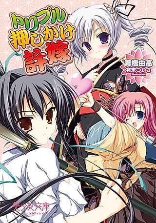 Cover image for the novel called Triple Oshikake Iinazuke