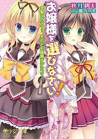 Cover image for the novel called Ojousama wo Erabinasai! Kinpatsu Wagamama? Soretomo Haraguro Nadeshiko?