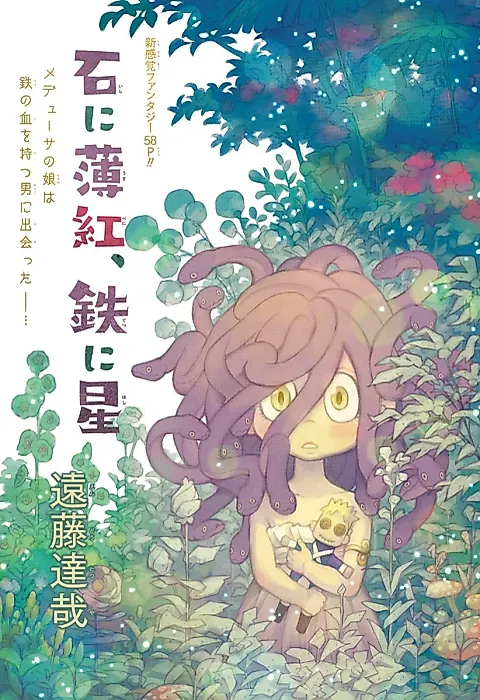 Cover image for the manga called A Pink Heart Inside Stone, and a Shining Star Inside Steel